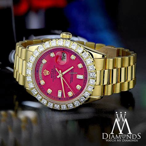 rolex red face with diamonds